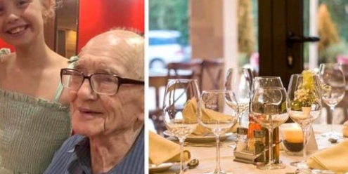 Sie gehen mit ihren Enkelkindern essen, sehen einen 90 jährigen Mann allein und laden ihn ein, mit ihnen zu essen